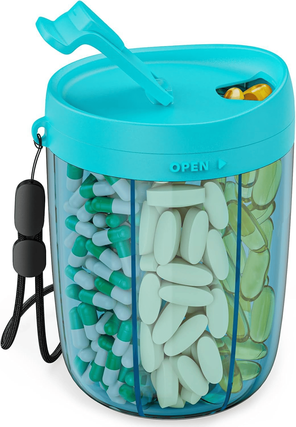 DailyMeds – 6 Compartment Pill Storage Container