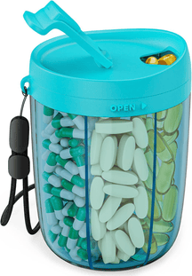 DailyMeds – 6 Compartment Pill Storage Container