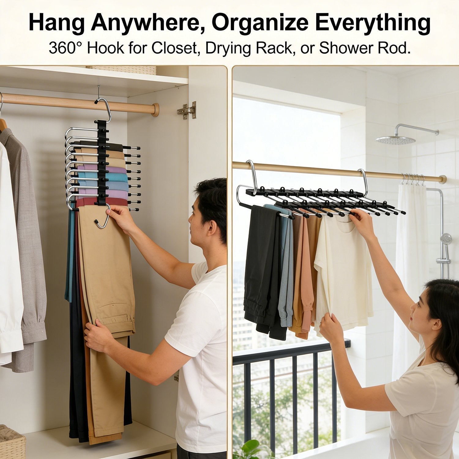 ClosetMax – 9-Tier Hanging Pants Organizer