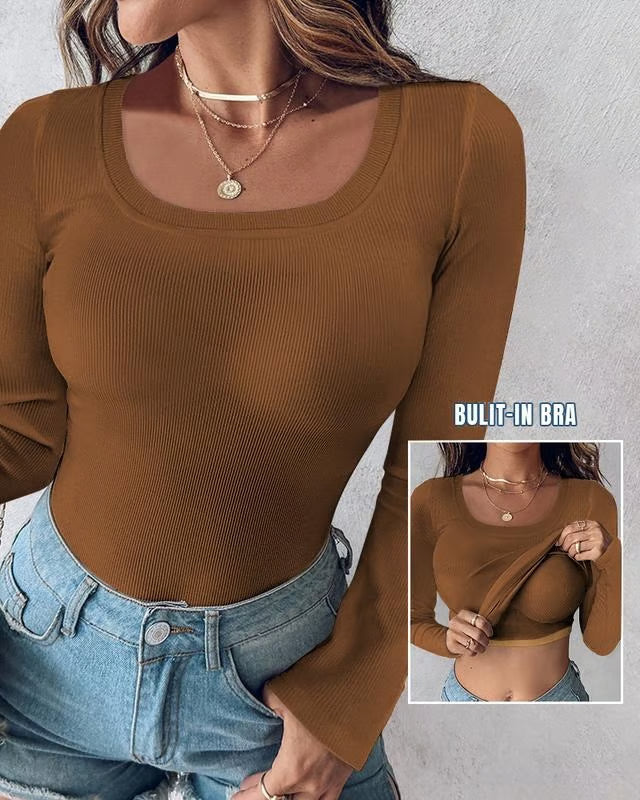 SilkForm – Ribbed Long Sleeve Bra Body Fit Top