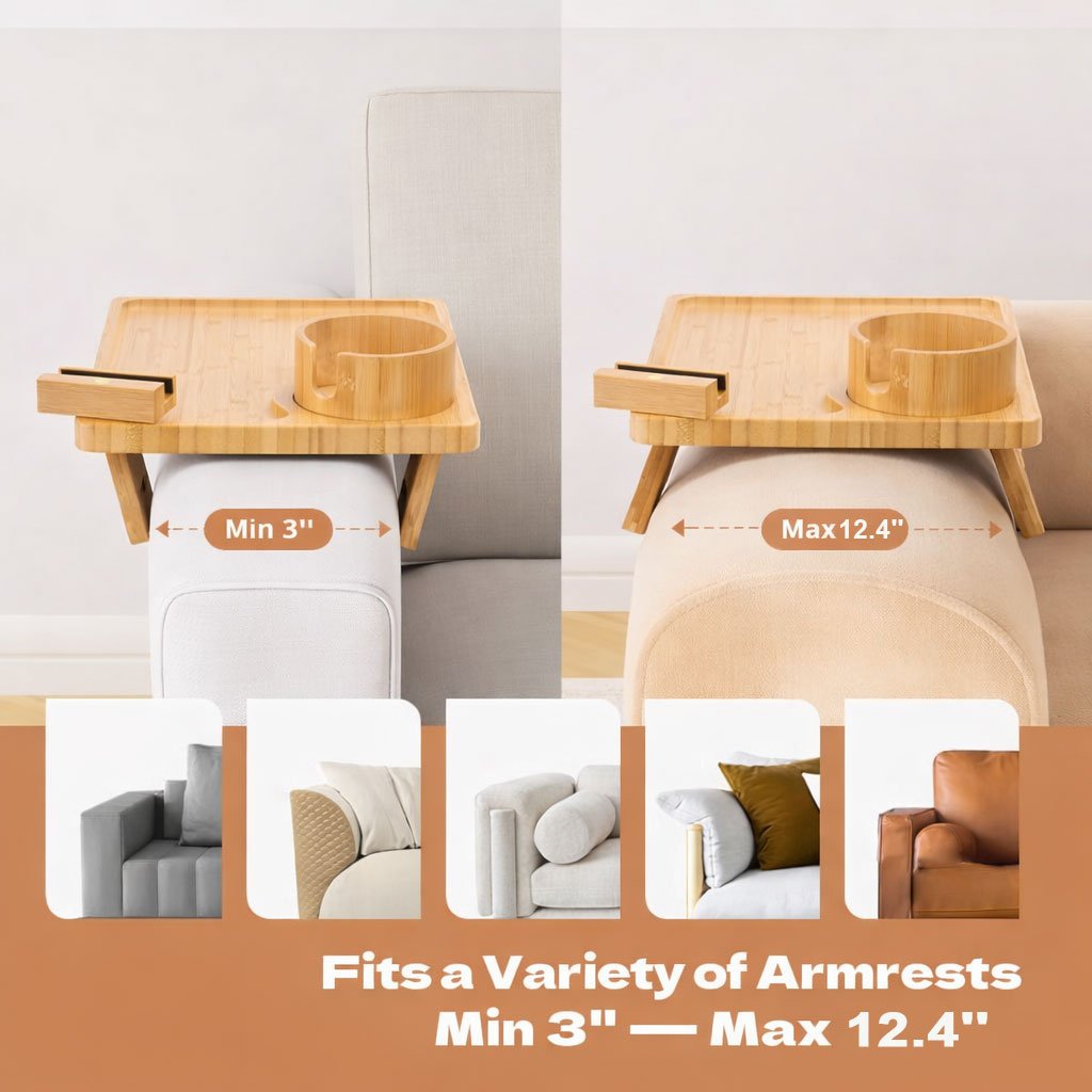 CouchBuddy – 4-in-1 Armrest Tray