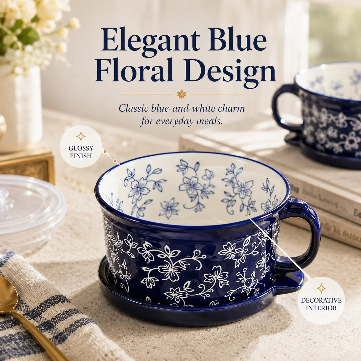 BloomBowl – Floral Handled Soup Mug
