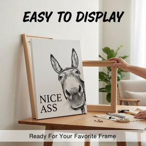 📢Limited-time 50% OFF🏡✨Funny Bathroom Wall Art - "Nice Ass" Donkey Print