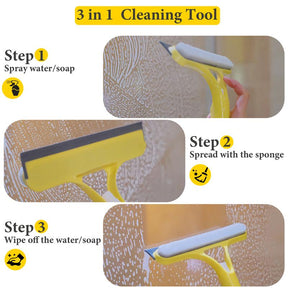 SprayShine | 3-in-1 Window Cleaning Tool with Scraper & Squeegee