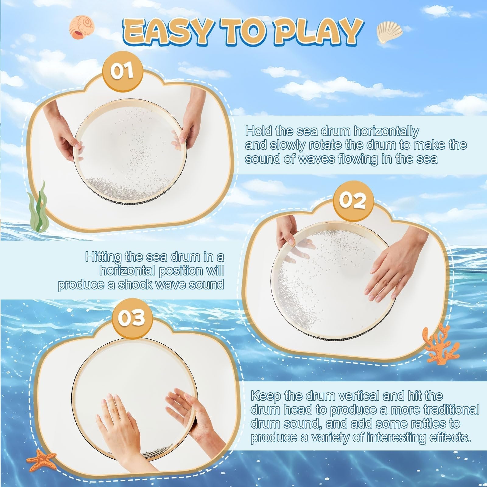 SeaVibe – Relaxing Ocean Drum in Multiple Sizes