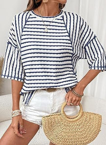 EasyStripe – Relaxed Fit Striped Crewneck Tee