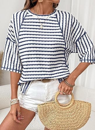 EasyStripe – Relaxed Fit Striped Crewneck Tee