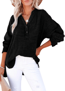BreezyCharm Top – Oversized Textured Blouse