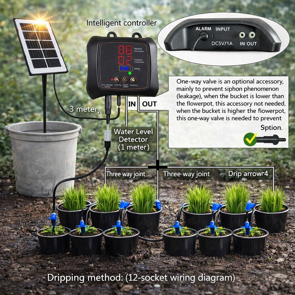 💧 12-Plant Solar Drip Irrigation Kit 🔥