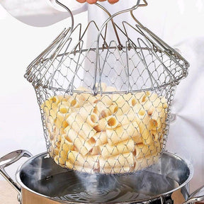 FlexiStrain – Retractable Stainless Steel Cooking Basket