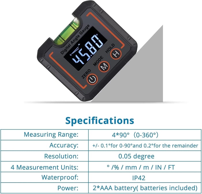 AnglePro – 0–360° Digital Angle Finder Level Tool