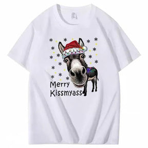 KissMyAss - Funny Donkey Christmas T-Shirt