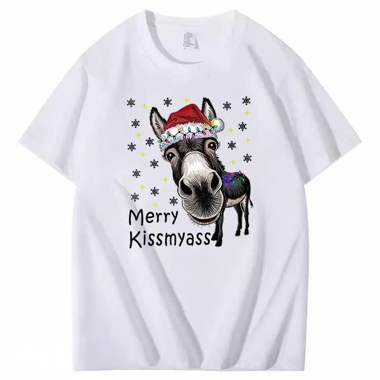 KissMyAss - Funny Donkey Christmas T-Shirt