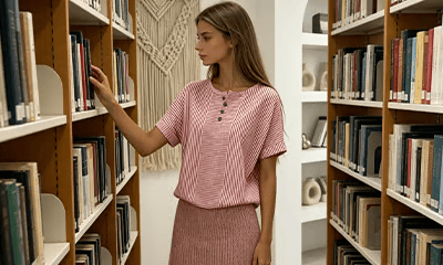 LunaWear – Round Neck Short Sleeve Blouse