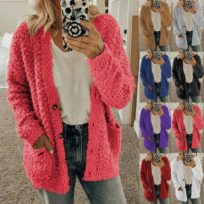 VeloraCozy – Plus Size Velvet Short Cardigan Jacket