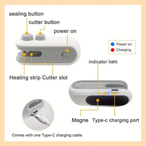 SnapSeal – Portable Bag Sealer with Cutter & Magnet