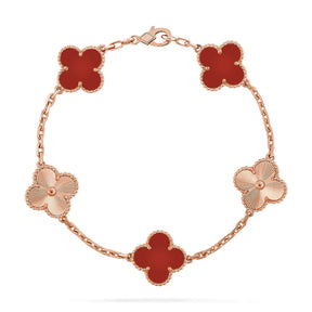 AuraLeaf – Lucky Carnelian Clover Bracelet