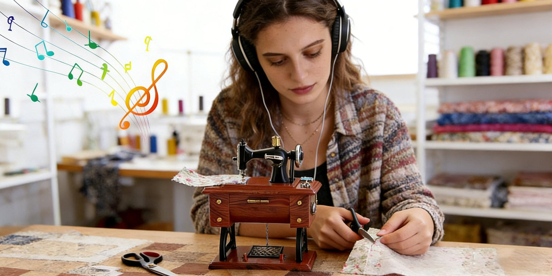 MelodyCraft – Nostalgic Sewing Machine Music Box