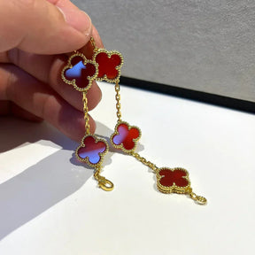 AuraLeaf – Lucky Carnelian Clover Bracelet
