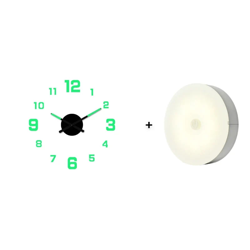 TimeVista – 3D Luminous Acrylic Wall Clock Set