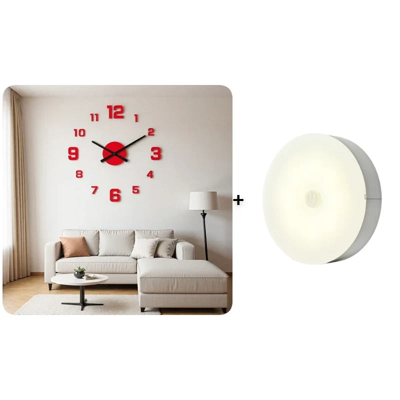 TimeVista – 3D Luminous Acrylic Wall Clock Set