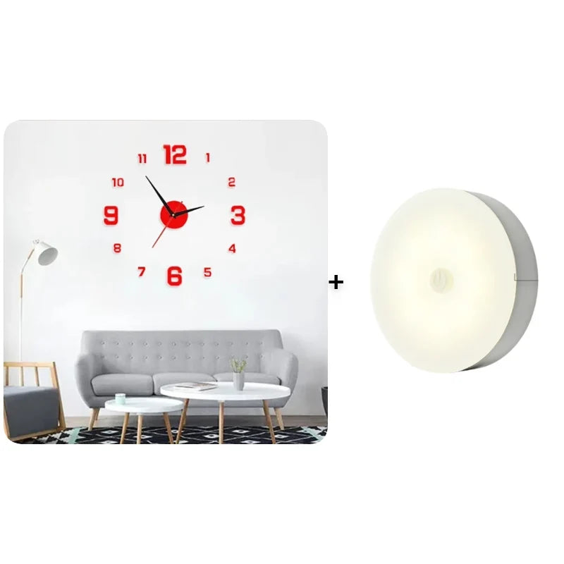 TimeVista – 3D Luminous Acrylic Wall Clock Set