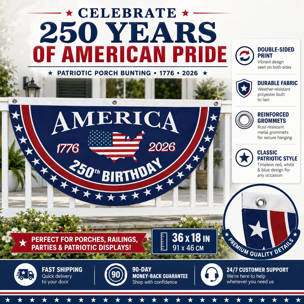 VeteranMade - USA 250 Years Commemorative Banner 🇺🇸