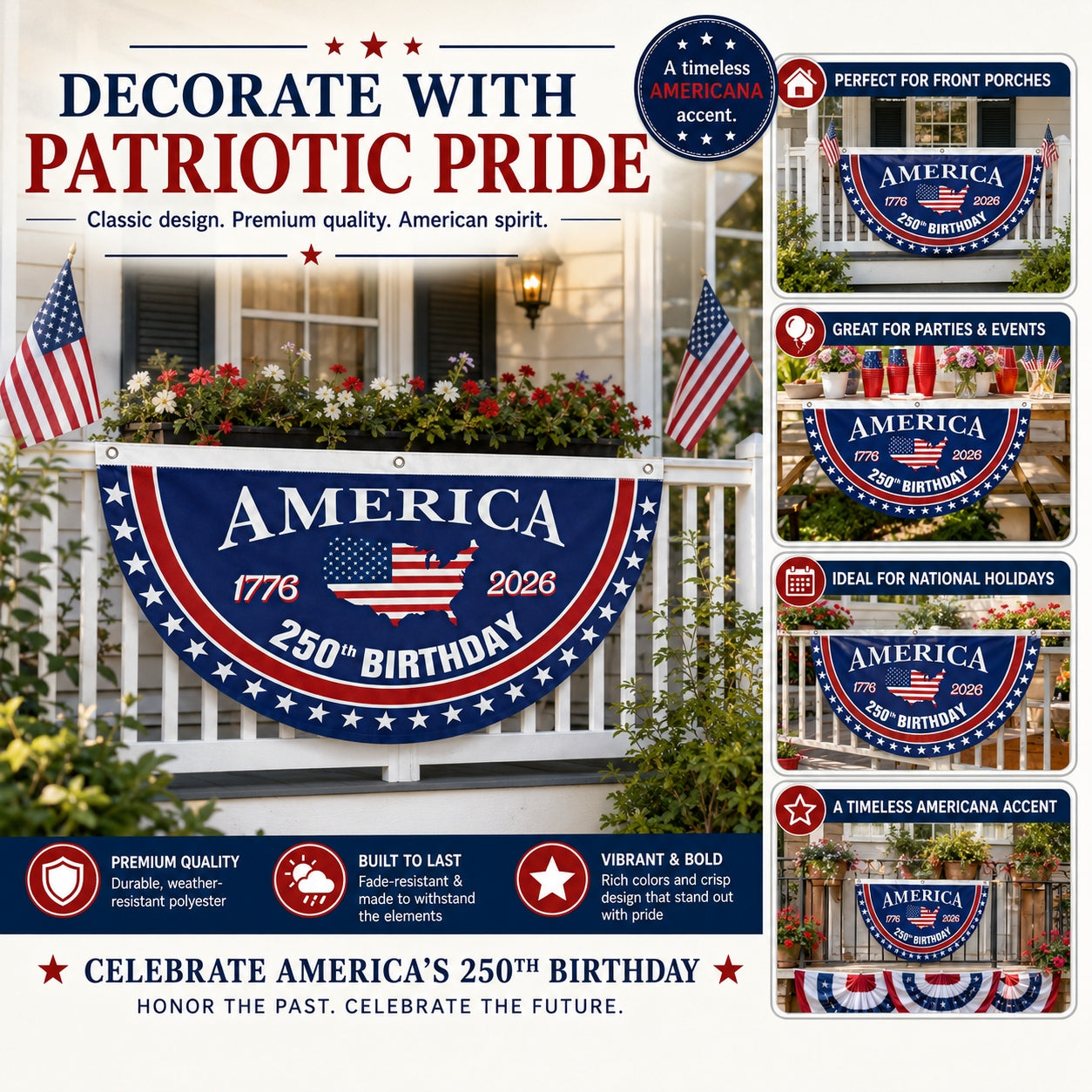 VeteranMade - USA 250 Years Commemorative Banner 🇺🇸