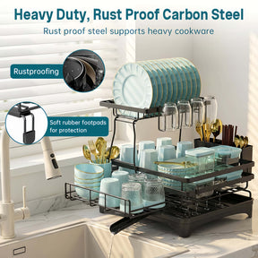 KitchenFlow – Adjustable Dish Drying Storage Rack