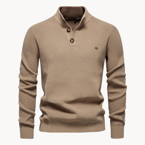Ashton Button Mockneck Sweater | Lupi