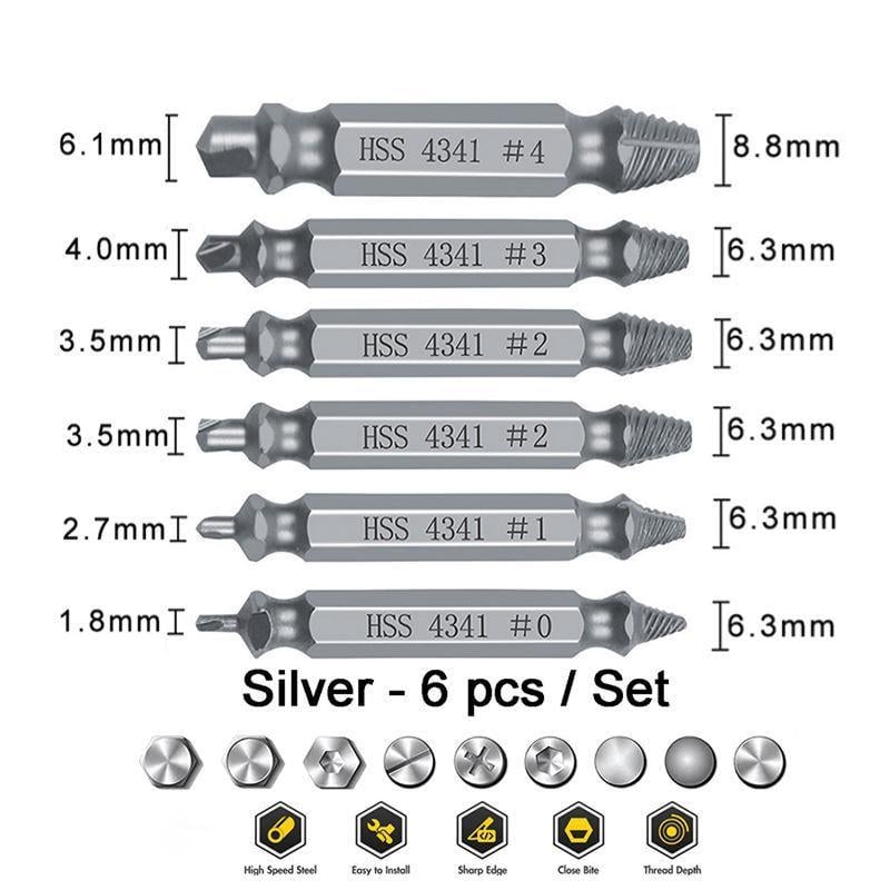 FixGrip – Stripped Screw Remover 6PCS Extractor Set