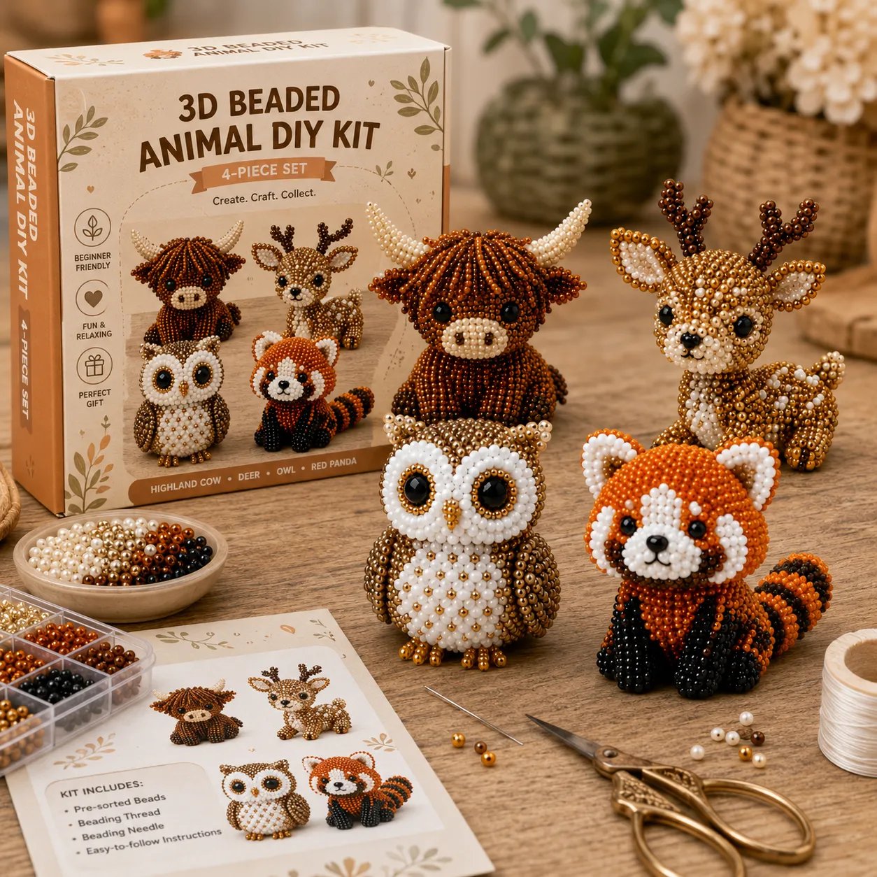 BeadCraft Mini – Tiny 3D Beaded Animal DIY Kit
