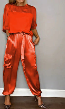 EleganceFlow Set – Chic Satin Co-Ord