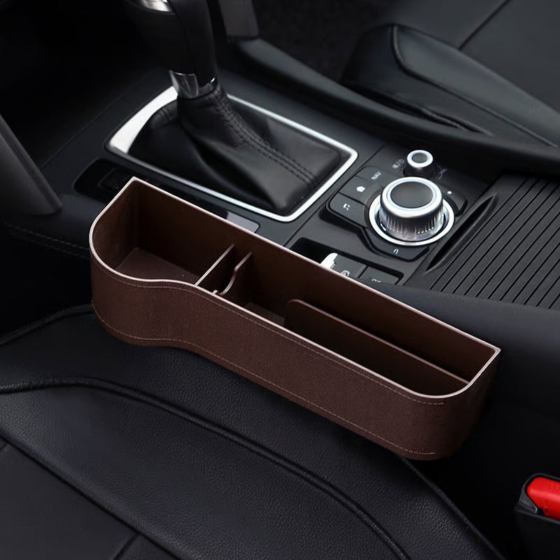 DriveMate – Multi Pocket Leather Car Seat Storage Organizer