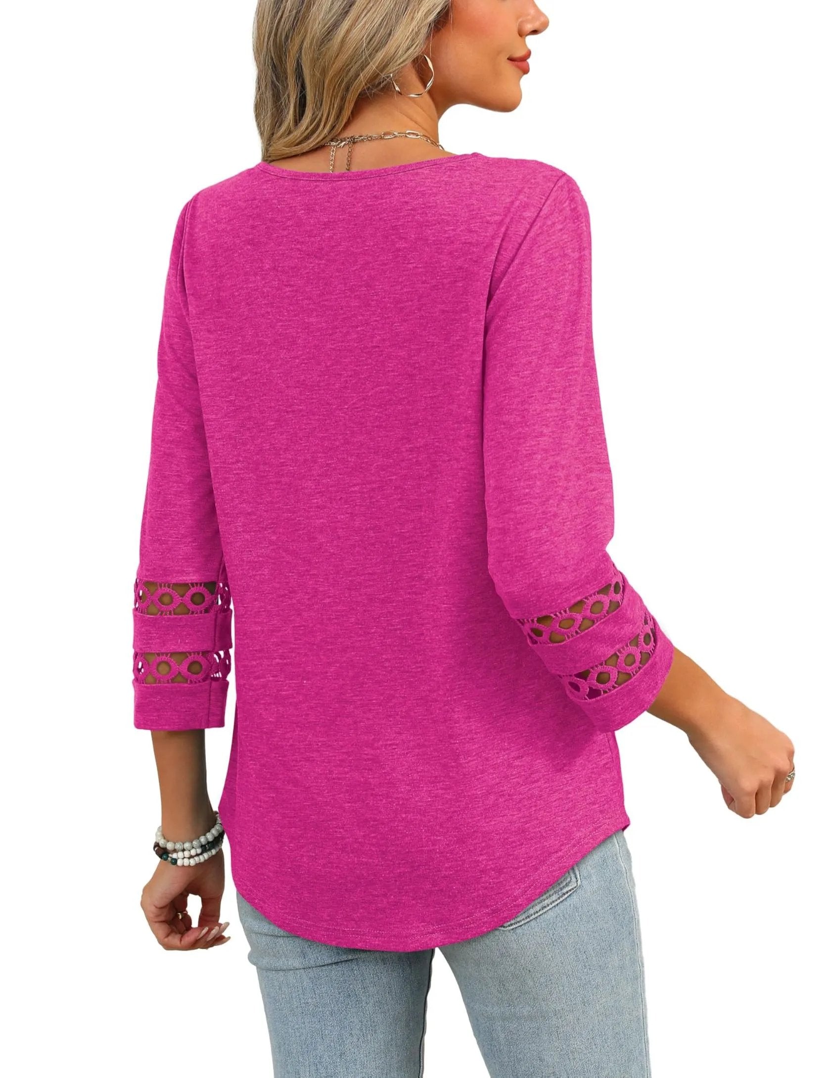 ClairaMode | Relaxed Fit V-Neck Sleeve Women Tee