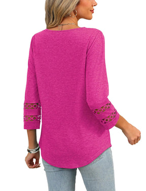ClairaMode | Relaxed Fit V-Neck Sleeve Women Tee