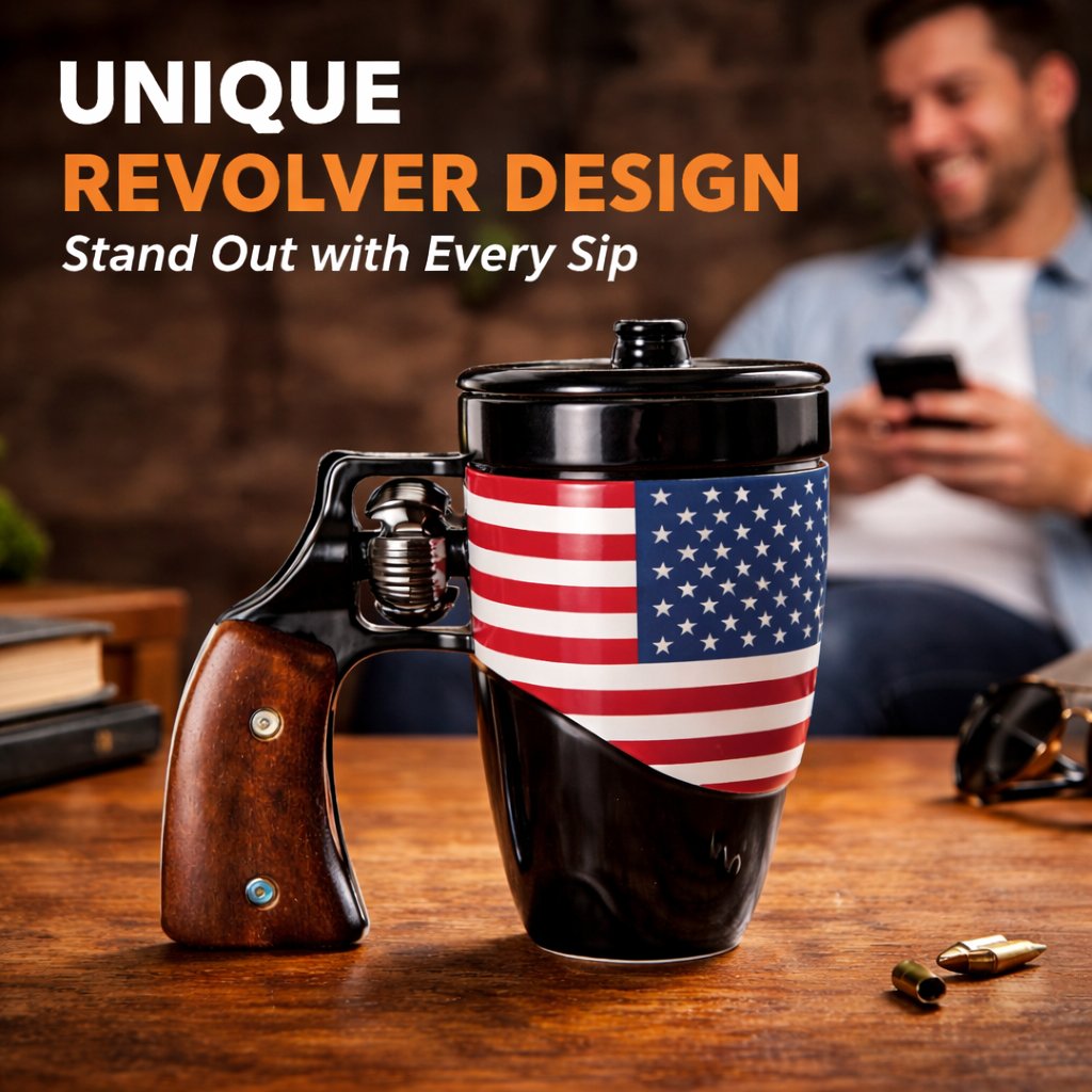SharpSip – Revolver Gun Inspired Mug