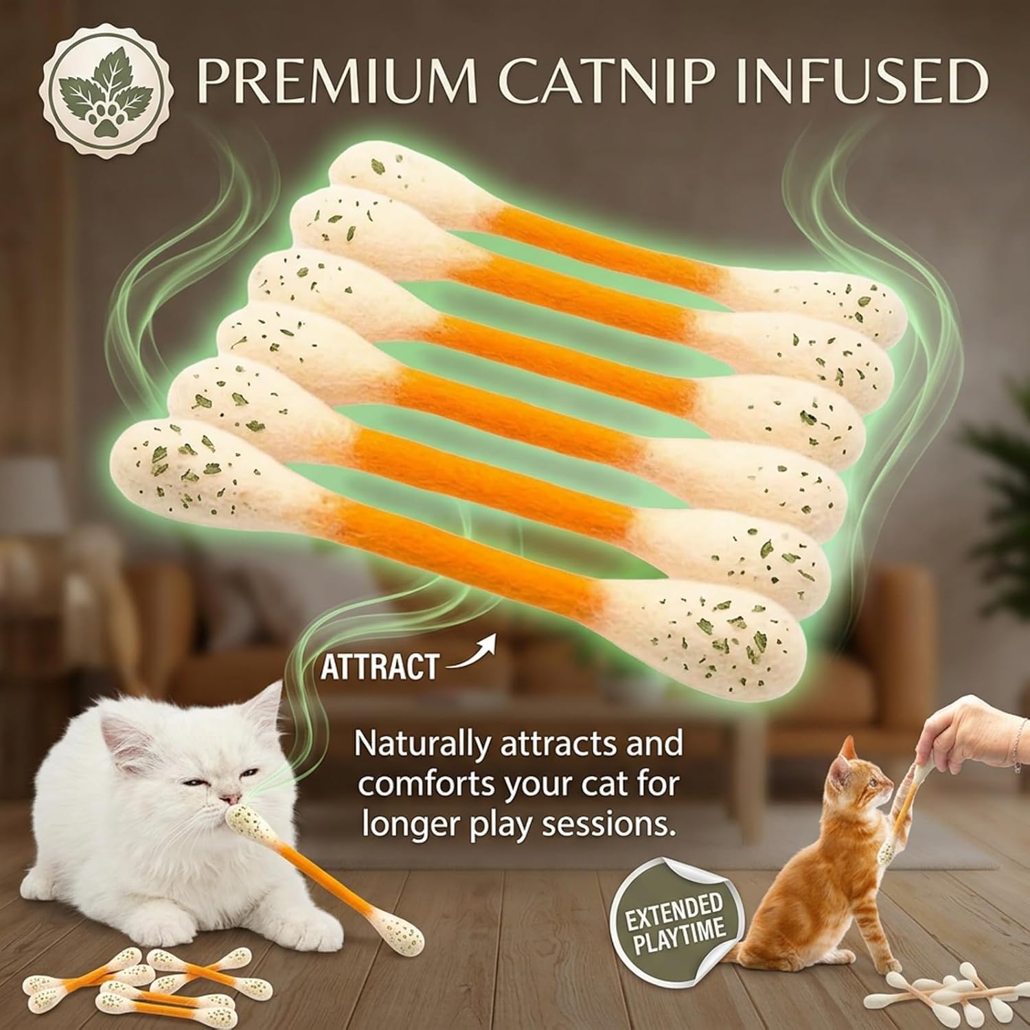 CatJoy Max – Swabs Large Size Cat Toys with Catnip