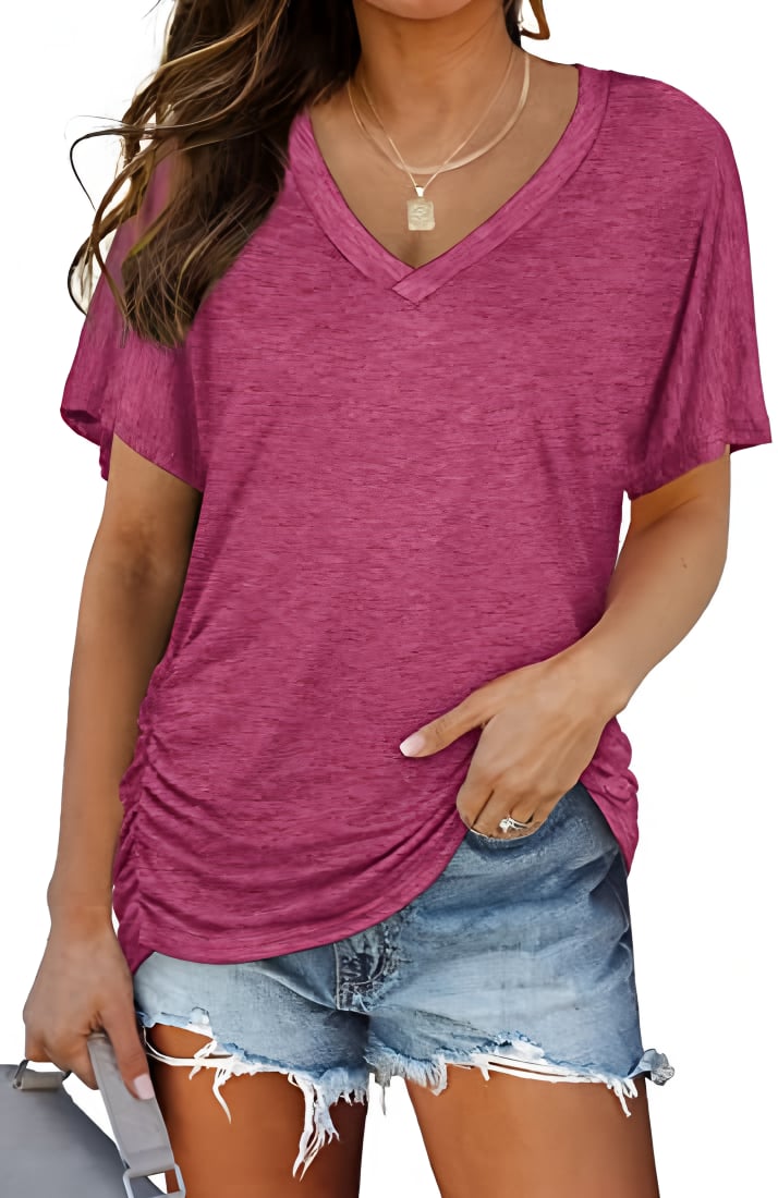 LunaFlow – V-Neck Loose Fit Top