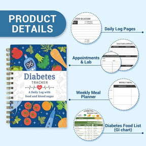 GlucoTrack – Diabetes Tracker Book with Food List