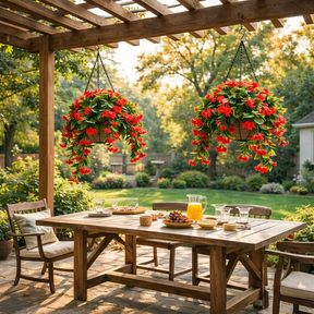 FloraVibe – Faux Crepe Myrtle Floral Hanging Basket