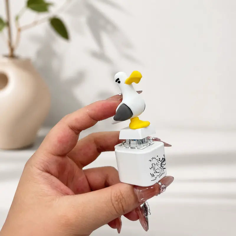 SquawkKey – Funny Seagull Button Keychain