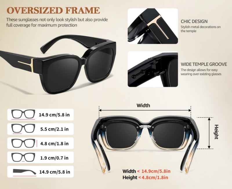 VisionGuard - UV400 Over-Glasses Polarized Sunglasses