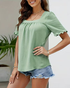 VibeLuxe – Elegant Ruffle Sleeve Shirt
