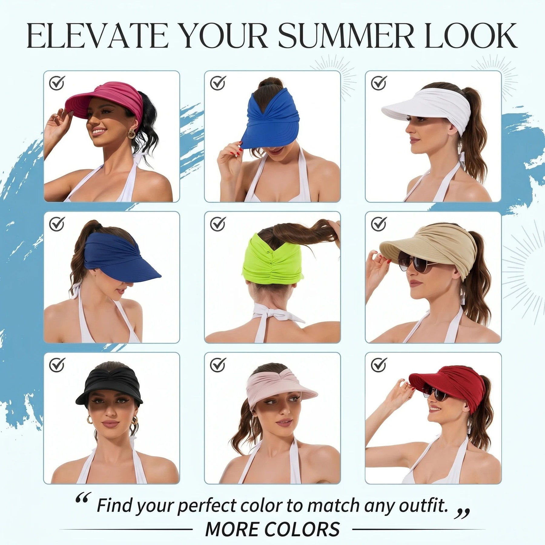 SunPony – UPF 50+ Ponytail Sun Visor Hat