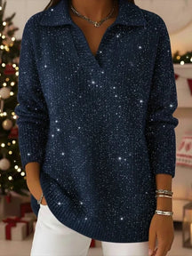 SparkleMuse – Loose Shiny Party Sweater Top