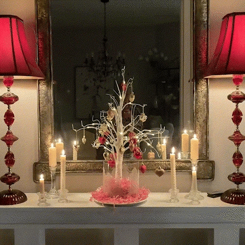 LumiBloom – Heart-Adorned LED Birch Table Decor