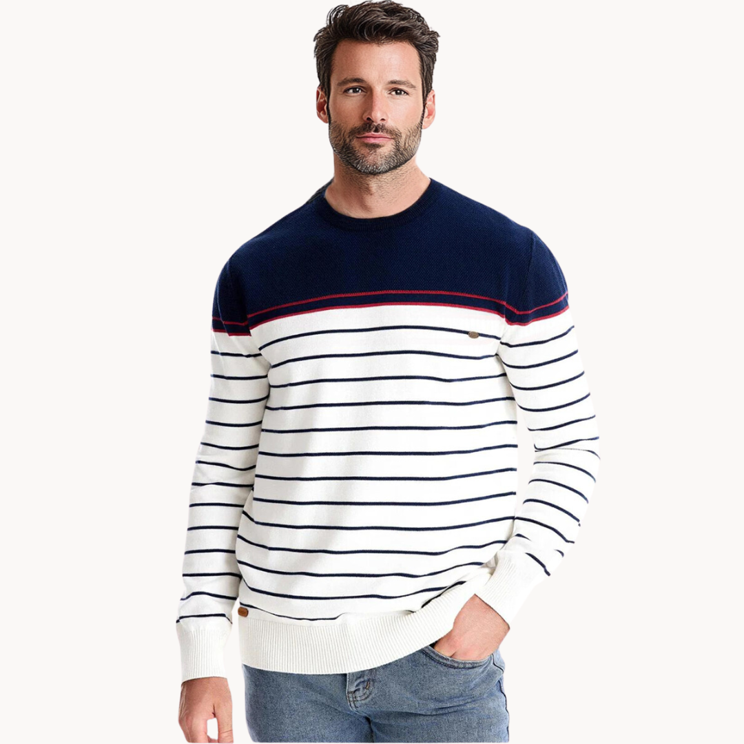 Atlantic Stripe Cotton Sweater | Lupi