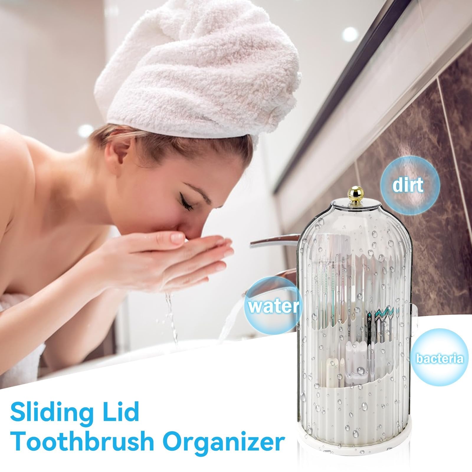 BrushNest – Sliding Lid Toothbrush Organizer