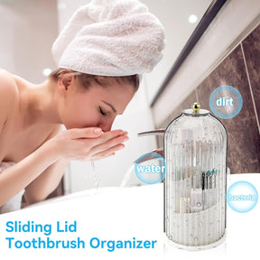 BrushNest – Sliding Lid Toothbrush Organizer